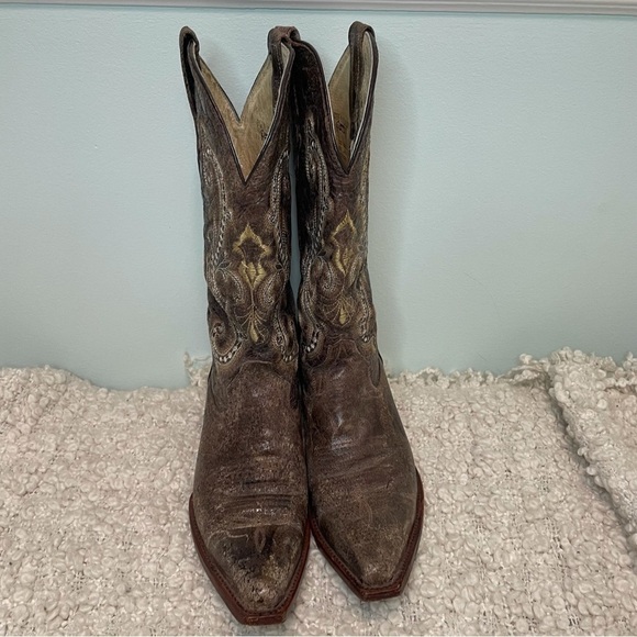 FERRINI Leather Unique Embroidered Cowboy Boots 9.5 - Picture 9 of 13